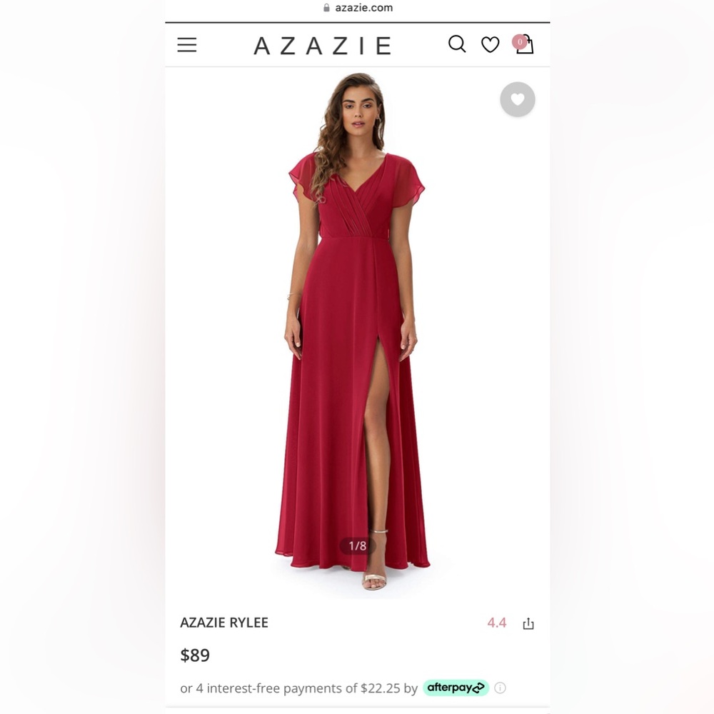 Azazie Rylee Dress: Red - Picture 4 of 5